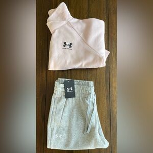 Under Armour Womens Pink Sweater and Gray Bottoms
